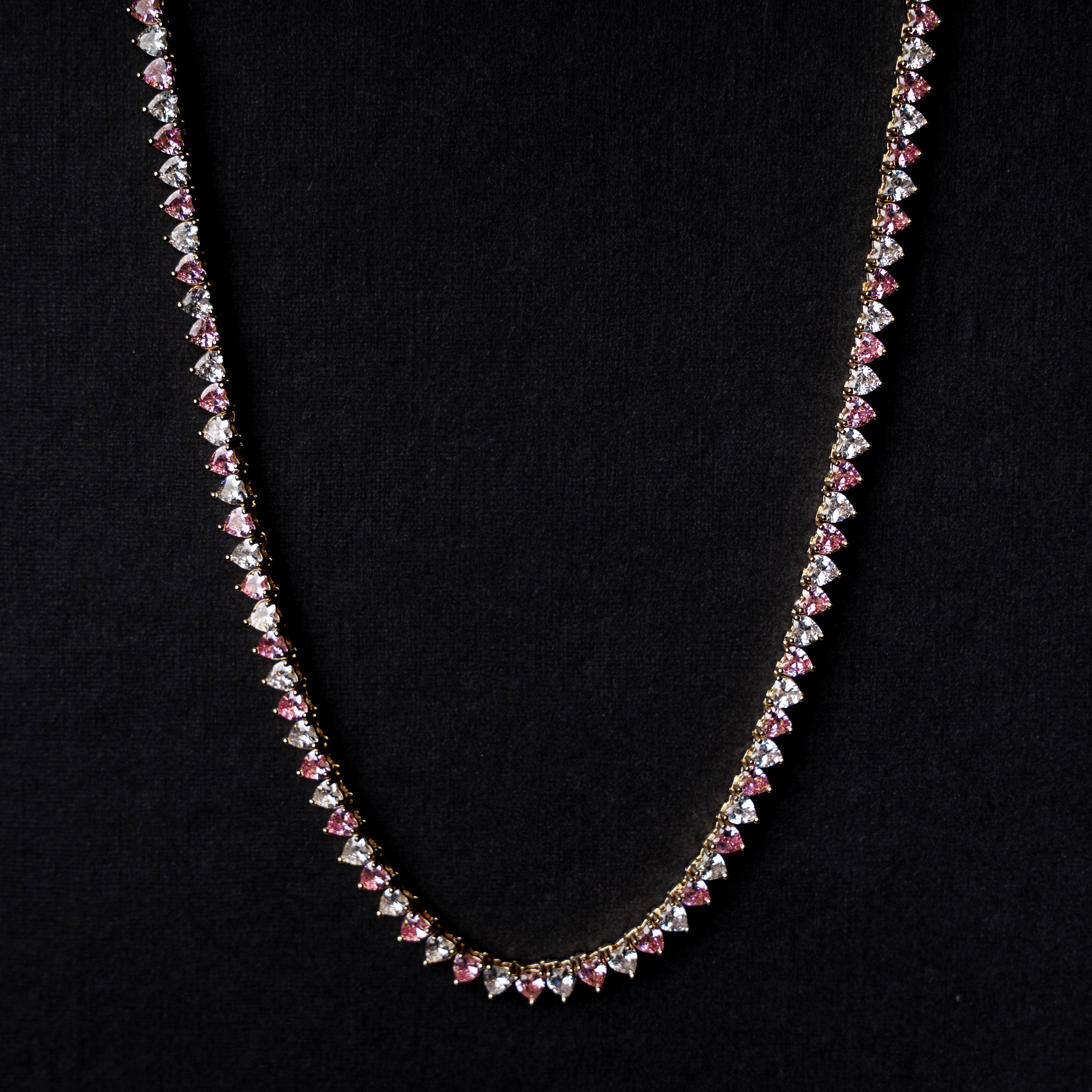 Pink + White Tennis Necklace