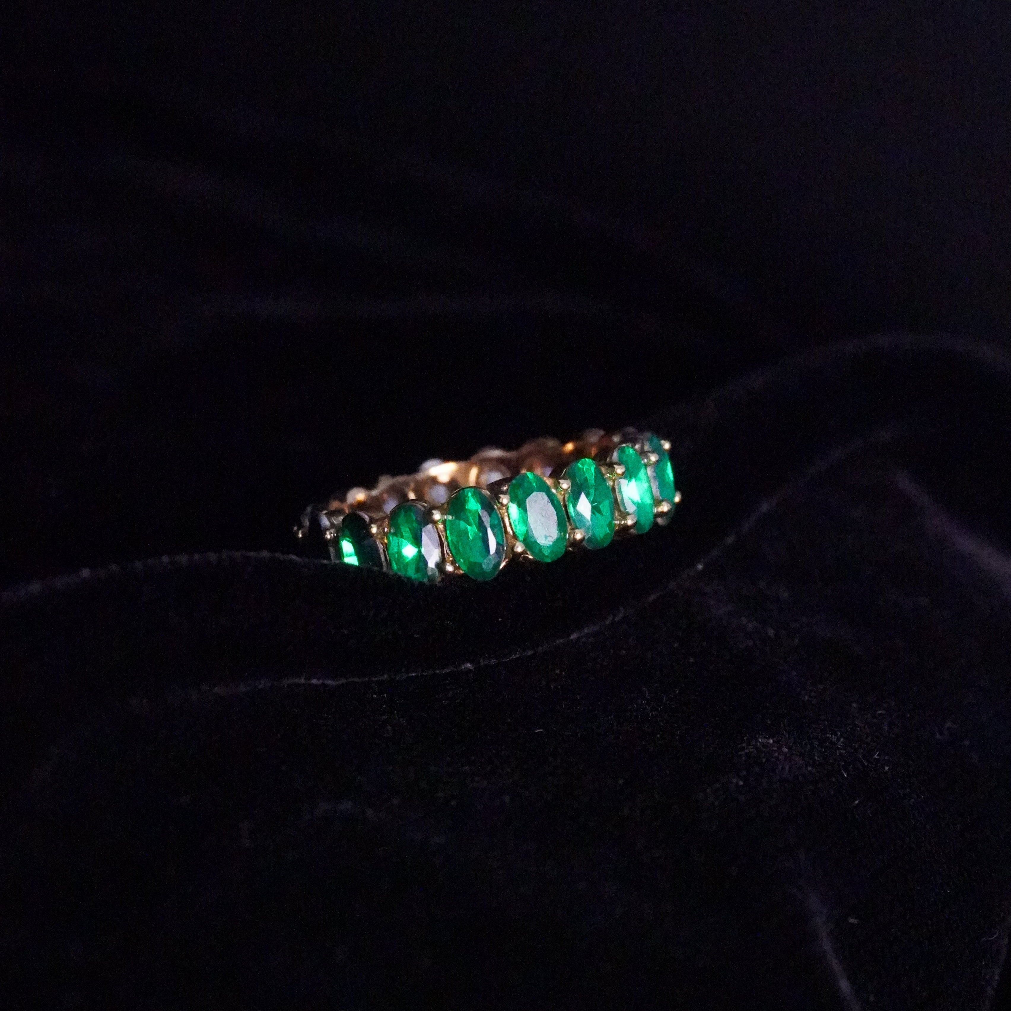 Emerald  Pave Ring