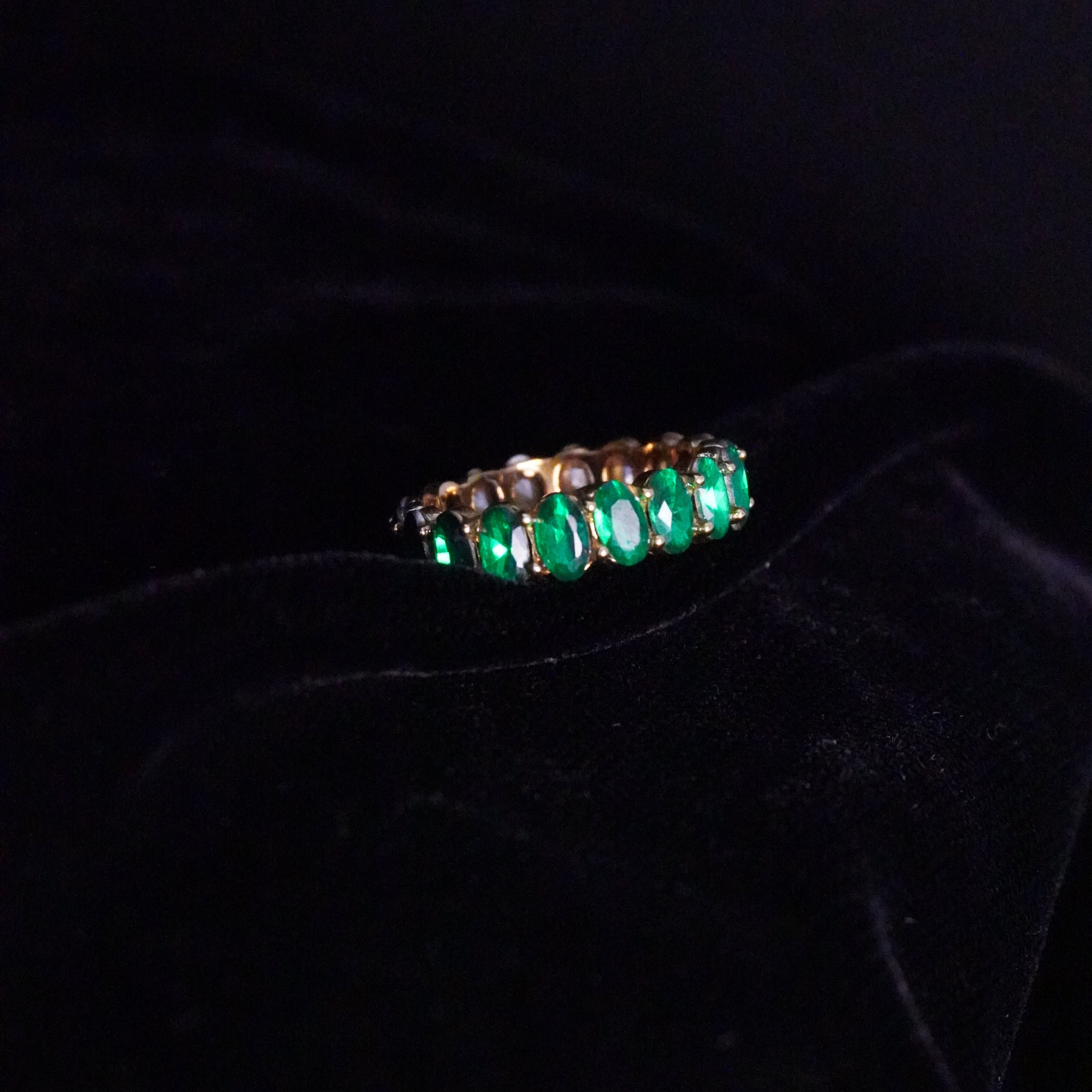 Emerald  Pave Ring
