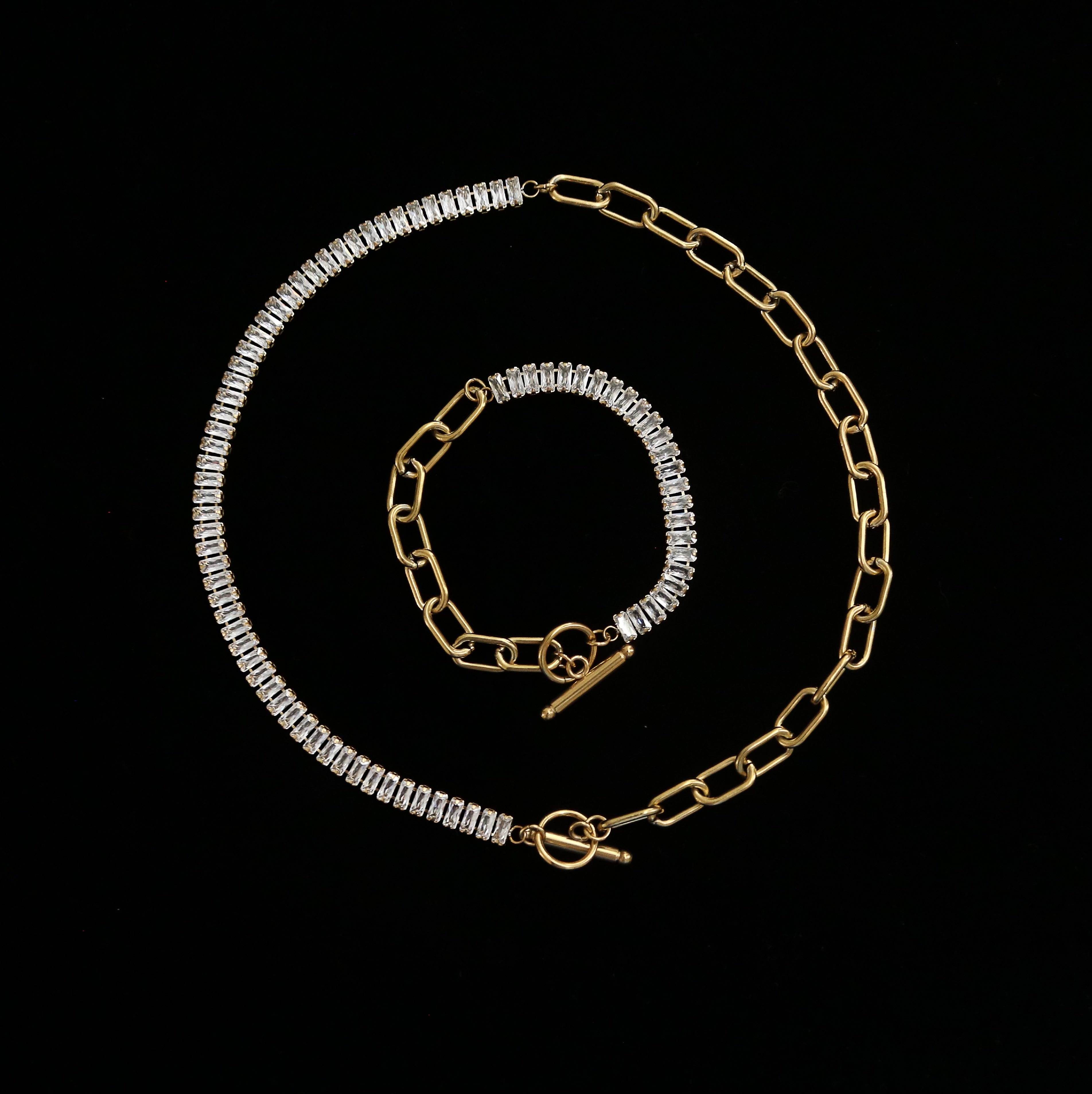 Lola Baguette Necklace + Lola Baguette Bracelet | Bundle