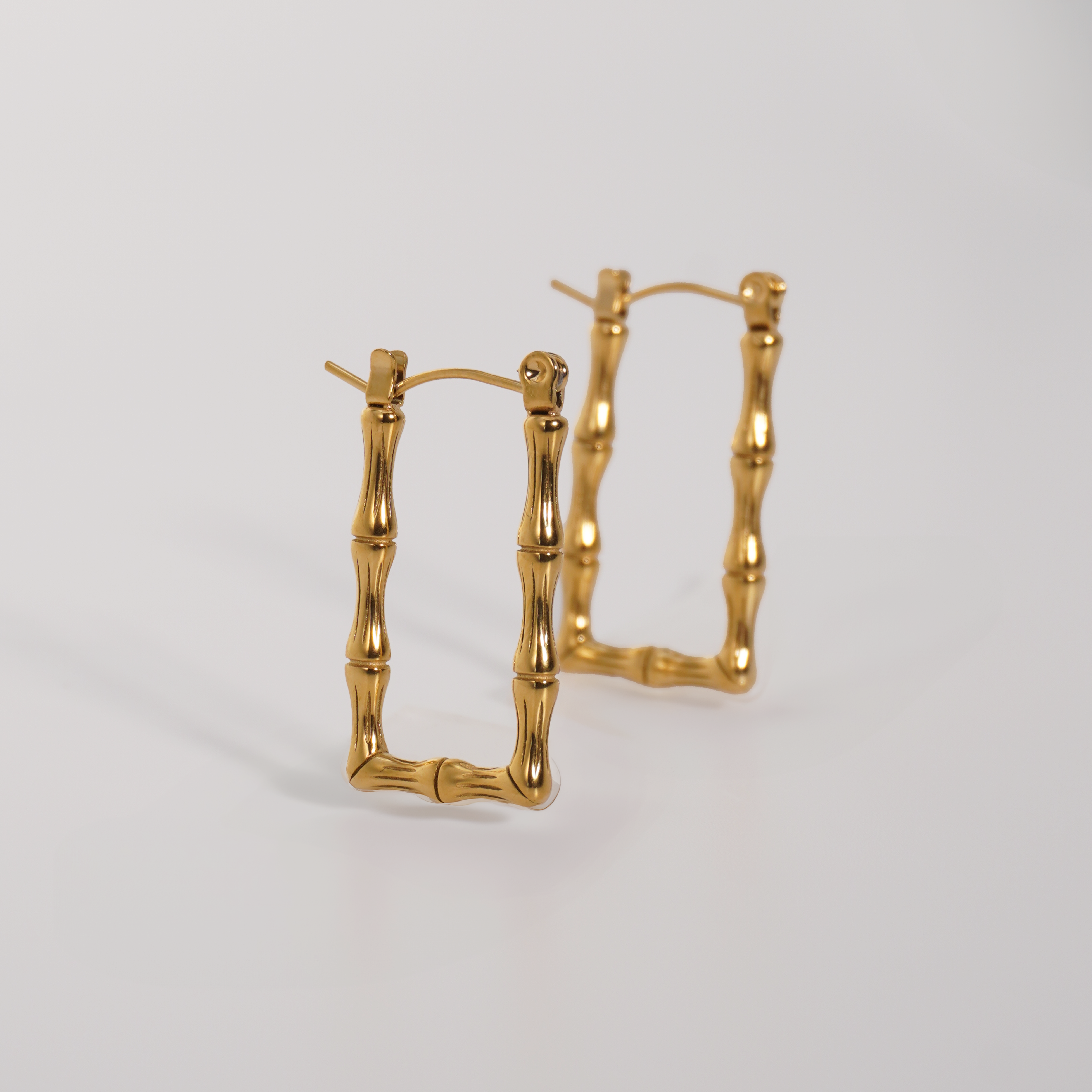 Mini Square Bamboo Earrings