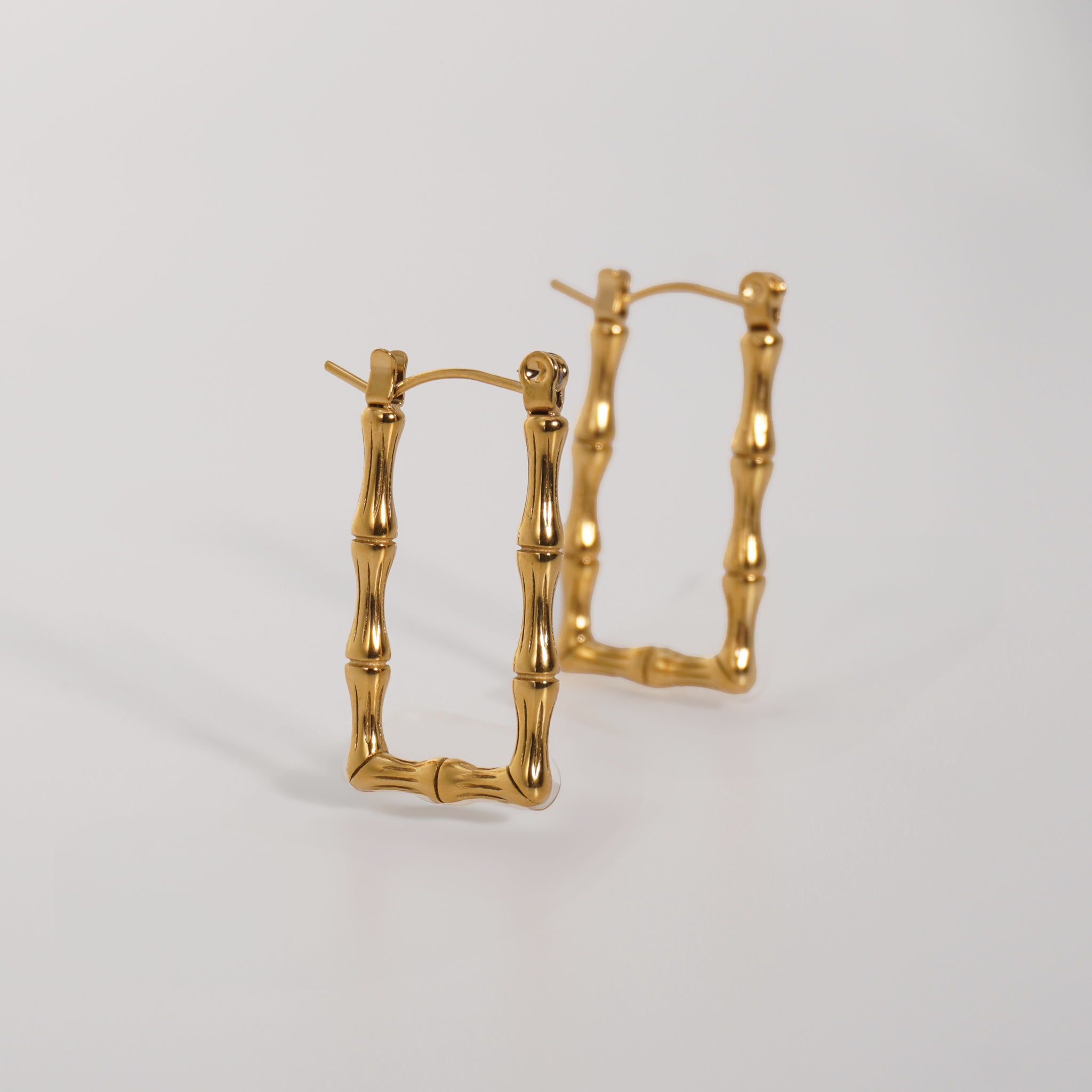 Mini Square Bamboo Earrings