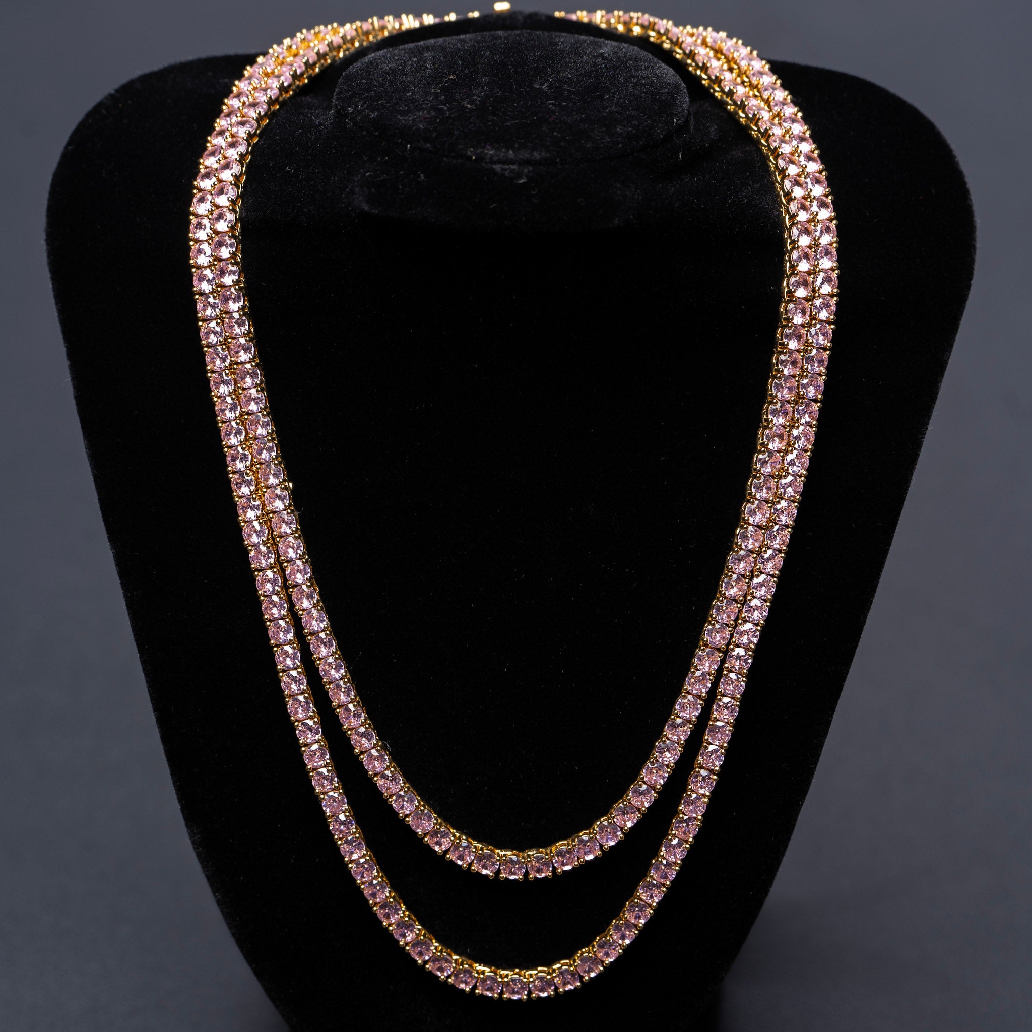 Diamond Tennis Chain Pink