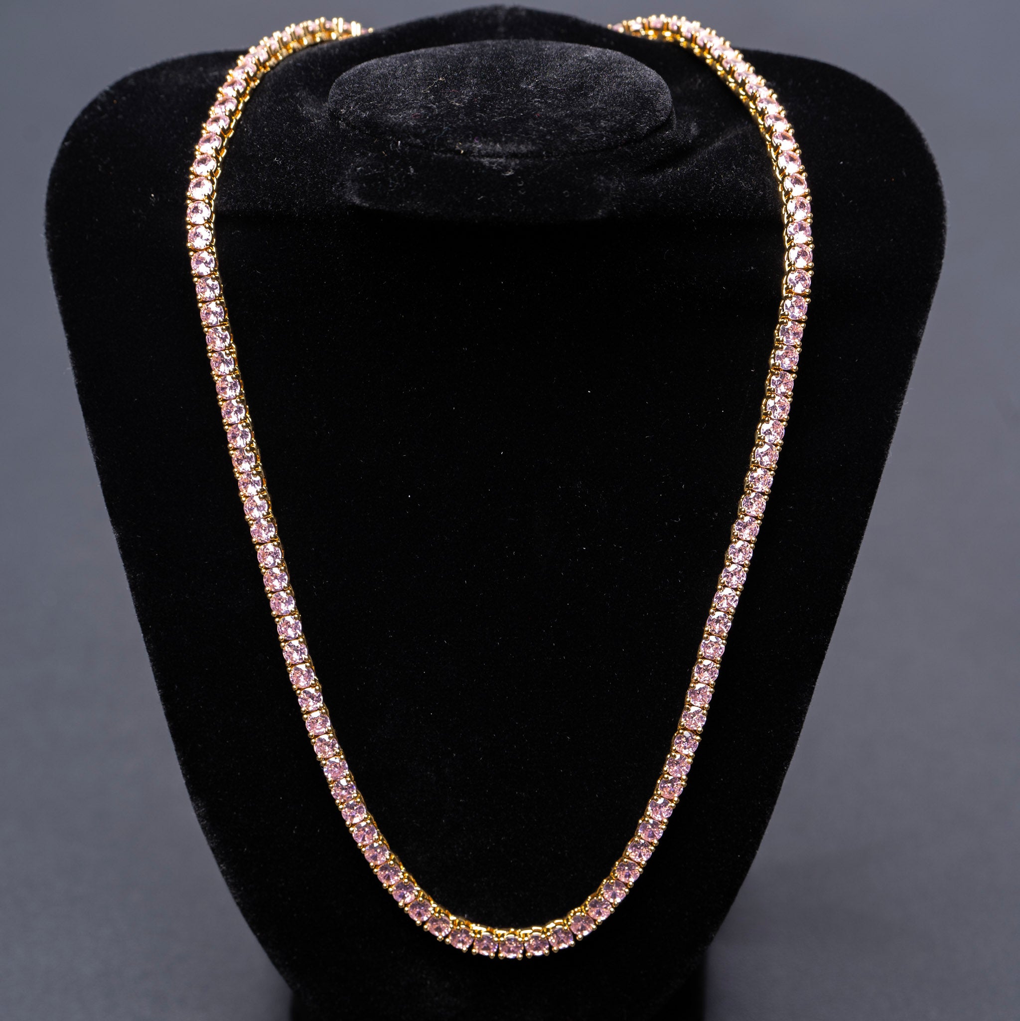 Diamond Tennis Chain Pink