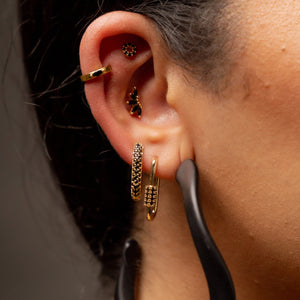 Studded Square Hoop Earring